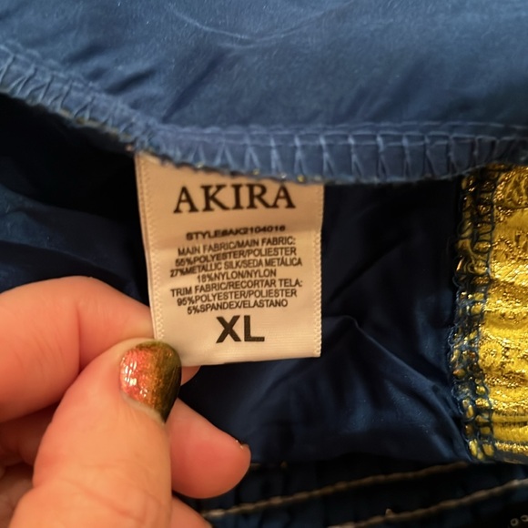 Akira Stunning Two Piece Ballgown In Blues Golds Long Full Skirt And Corset XL - Picture 17 of 17